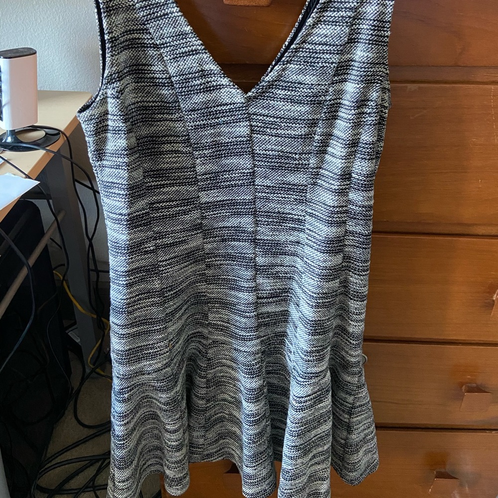 Grey tweed fit and flare dress